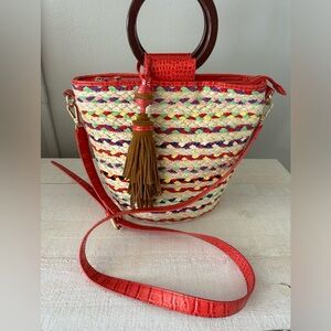 Sam Edelman Crossbody Bucket Handbag / Color: Orange Cream / Size: Os